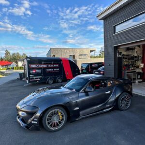 Fredric Aasbø Instagram - Naked Euro GR Supra waiting for its new @rockstarenergy livery! Check out the new @seiboncarbon hood.

#teamtoyota