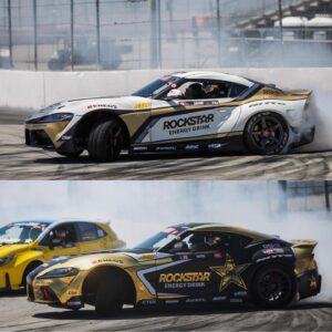 Fredric Aasbø Instagram - Yin and yang! Digging how @jonsibal brings the @rockstarenergy look, feel & flavor into our #TeamToyota Supra designs. Swipe left for render to reality. Killer job this year - as always!