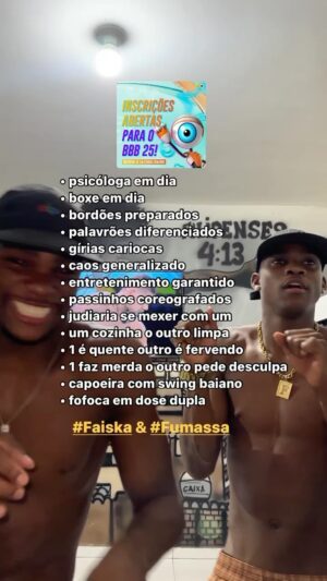 Fumassa Alves Instagram - Iae @jbboninho será que com Faiska e Fumassa esse BBB pega fogo? 😂🤣😂 #bbb24