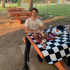 Gabriel Gundacker Instagram - Seat is open — meet me for a game of chess!