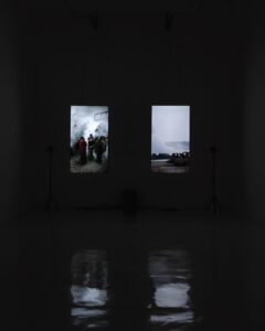 Gabriel O'Shea Instagram - Polyphony (QUO VADIS) (2023)
(two-channel video installation) 
&
Preludio (2023) 
(36’ 20’’, two channel sound piece/installation) 
-
On view until July 14 @galeriahilariogalguera 
-
#gabrieloshea#videoarte#videoart#videoinstallation#videoinstallationart#instalaciondevideo#aiartwork#aiartist#inteligenciaartificial#galeriahilariogalguera