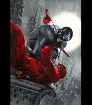 Gabriele Dell'Otto Instagram - “Daredevil variant #12” acrylics @liquitexofficial on heavy board @marvel @daredevil #bullseye #comics #art #comicart @yokaidavid @carmisterpixel