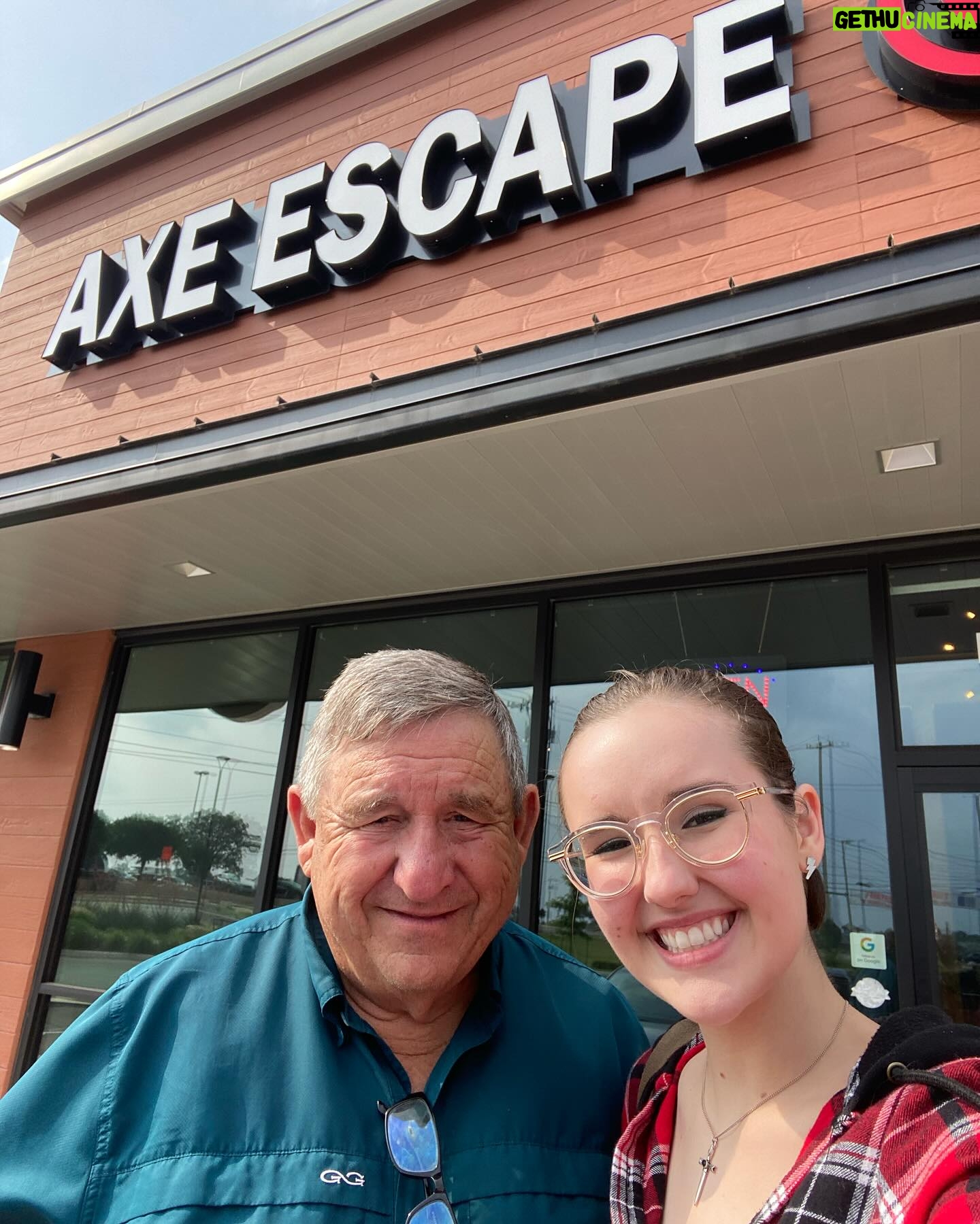 Gabriella Graves - 320 Likes - Had such a fun time going ace throwing yesterday with my grandpa Hoot!! Our nicknames were Rel-AXE (me) and AXE-ciddent (hoot!) So thankful for this sweet time with this crazy awesome guy. We laughed, we trash talked, and in the end, he won a well earned game! Love ya Hoot!