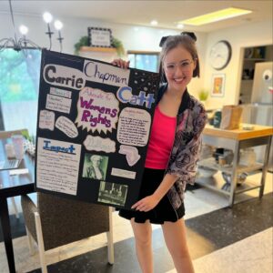 Gabriella Graves Instagram - Last day of the semester!! I had such a fun time working on my final project board for my history class. I love any opportunity to be creative, and to learn new things, and this class gave me the freedom to do both 🩷  and now…it’s time for SUMMER!!!