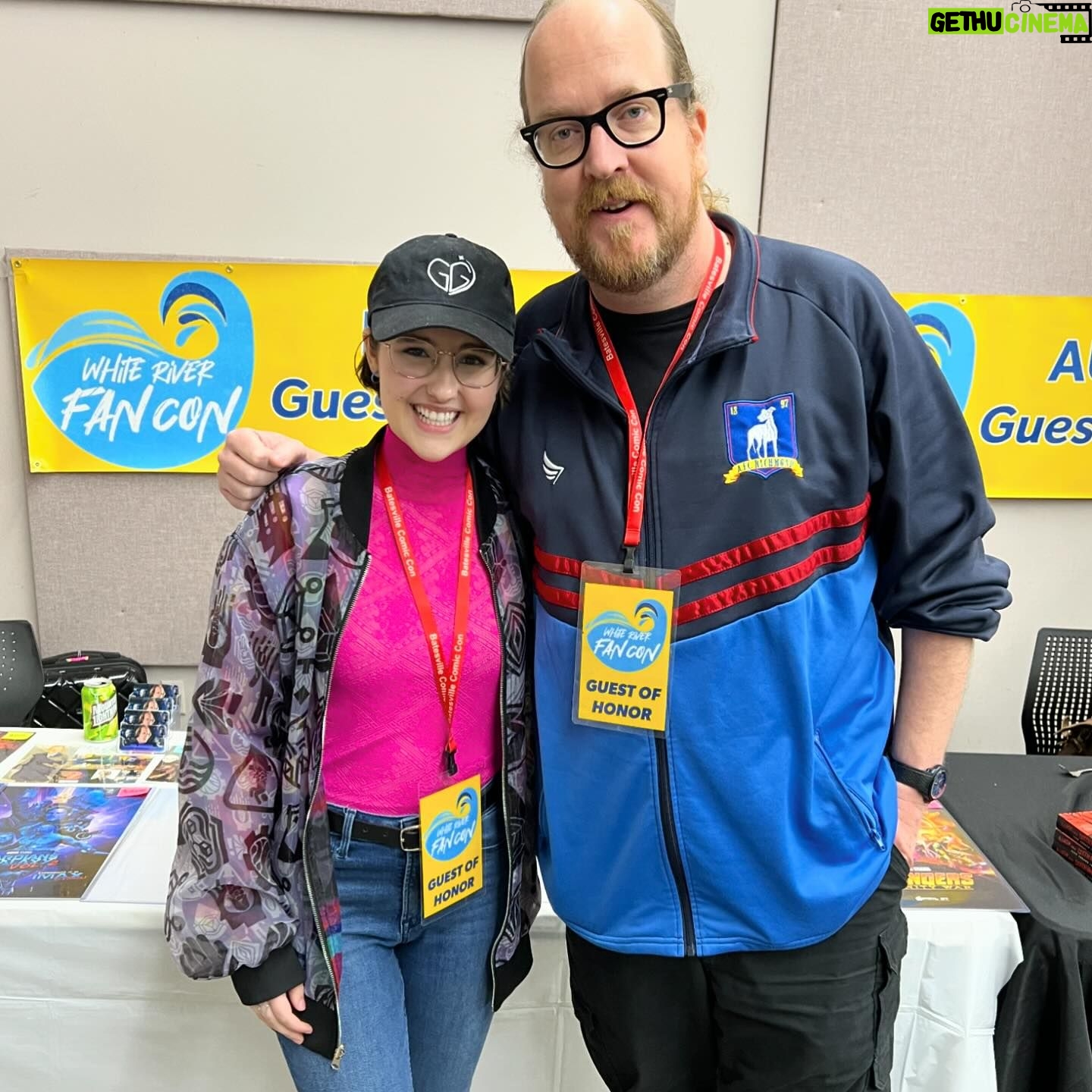 Gabriella Graves - 311 Likes - I had such a great time at the first ever @white_river_fan_con this past weekend as the Rising Star Guest of Honor!! Thanks to everyone who stopped by my booth 🩷 I loved getting to meet fans, speak on a few panels, and learn from and get to know some incredible people such as @coryjphillips7 with @take1improv, @brotherjohn1701, @thegingerohsnap, @jeff_wooten03 and more! Hope to do this again with y’all soon!