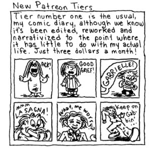 Gabrielle Bell Instagram - There’s actually only one tier, for three dollars, and it has all the things.