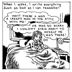 Gabrielle Bell Instagram - On my patreon, I’m doing a series of comics based on lucid dreams, if you’re into that sort of thing. Link in bio, or 
https://www.patreon.com/GabrielleBell 
#luciddreams #luciddreaming #dreamyoga #shadowwork