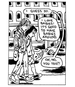 Gabrielle Bell Instagram - This is a comic I drew about @angelafanche around four years ago, and is now part of the exciting new anthology Peep Magazine, published by @wearebraindead, edited by @samharkham and @wei_ss_man.
Angela also is publishing an exciting new anthology, coming out soon, called Bernadette, which I also have a comic in, but I will save the details on that for another post.