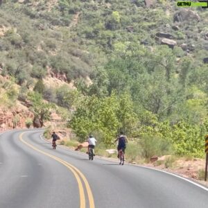 Galen Gering Instagram - If you haven’t already been I highly recommend this place for awe inspiring beauty, ease and epic adventures. Riding the ebikes in the park and seemingly having the road to ourselves was a highlight. #Zion national park people!