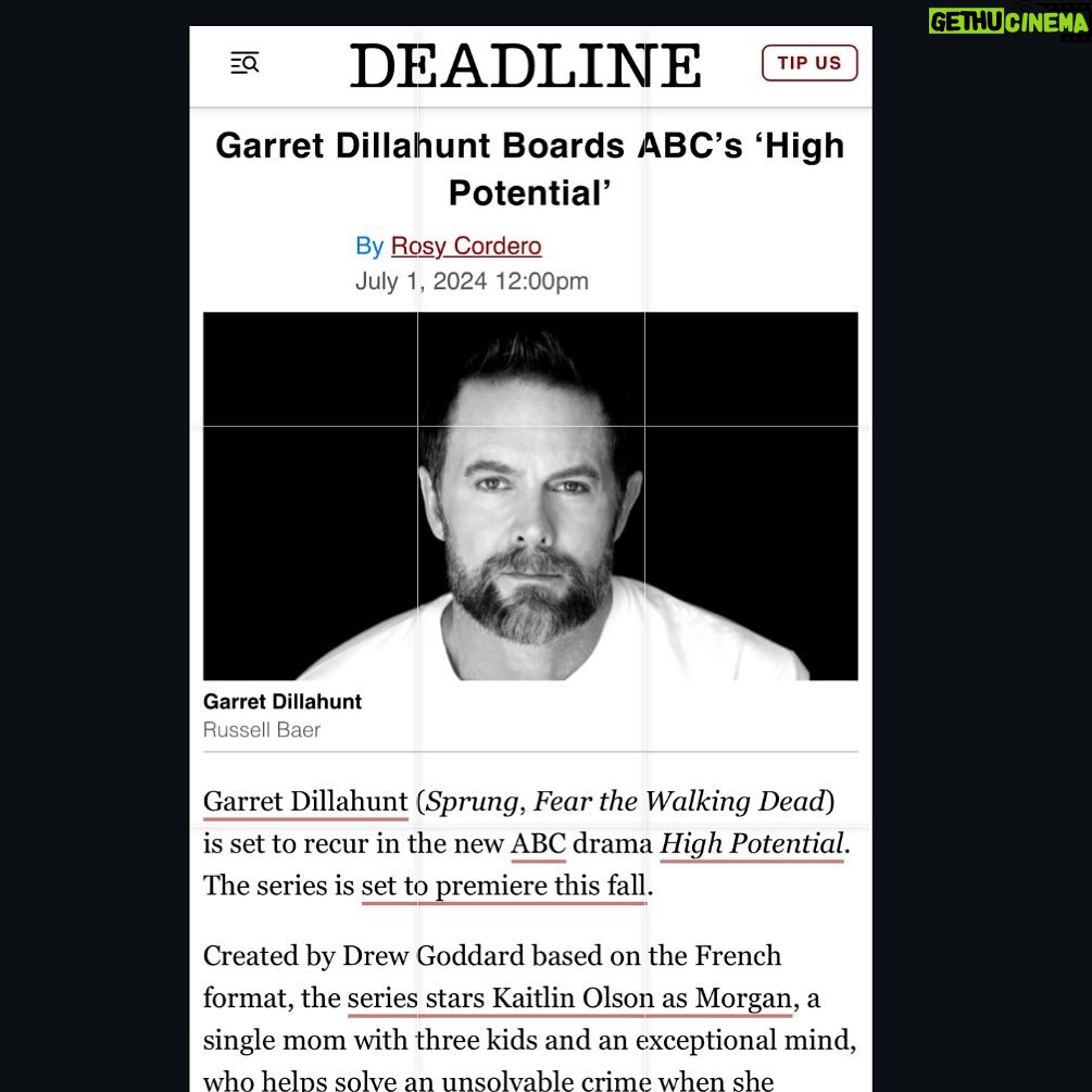 Garret Dillahunt - 2.2K Likes - Been sitting on this one a while. Very excited about this show and to finally, after many failed attempts, work with the uber-talented @kaitlinolson. @abc
