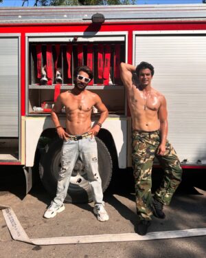 Gashmeer Mahajani Instagram - #kkk14 #karanveermehra #gashmeermahajani #firedepartment #hot #desi #boys #khatronkekhikadi14 #colourstv #jiocinema #comingsoon 
.
.
 Let’s play a guess game ., who performed the stunt today ? 

Gashmeer KaranVeer or Both .? 

. 
right answers will get our like