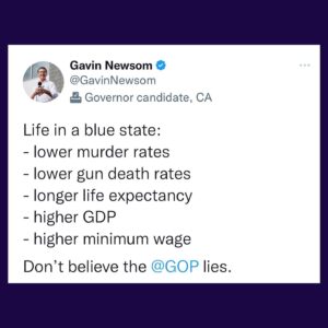 Gavin Newsom Instagram - Don’t believe their lies.