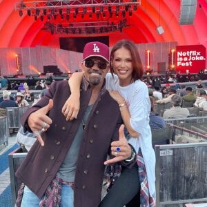 Genevieve Goings Instagram - Netfix is a Joke Fest w @mattrife , thank you @jesiree & @shemarfmoore for an amazing night out!! @coryg707 we had funz #netflix #hollywoodbowl swipe to the end for a glimpse of how Shemar treats each and every fan❤️🌟