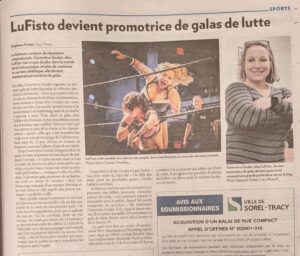 Genevieve Goulet Instagram - In the newspaper today. "LuFisto becomes a wrestling promoter".

#womenswrestlingsyndicate