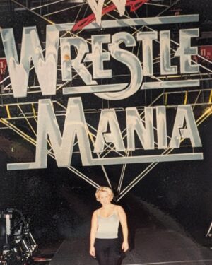 Genevieve Goulet Instagram - I might not be there tonight, but I attended WrestleMania in Philadelphia years ago, WrestleMania 15.

I was lucky enough to be able to take a picture standing in the entrance.

#WrestleMania 
#wrestlemaniaxl 
#WrestleMania40