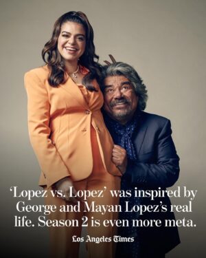 George Lopez Instagram - Created by @mayanlopez, her father @georgelopez and Debby Wolfe, the meta family comedy “Lopez vs. Lopez” stars George and Mayan as fictional versions of themselves as they attempt to mend their fractured relationship.

Their characters share their names, but not occupations: Mayan works at a veterinarian’s office and George has a moving company, but it goes bankrupt, prompting George to move in with Mayan. It resembles what happened to their family in real life: When the pandemic hit, Mayan and her mother Ann, George’s ex-wife who was also an executive producer on “George Lopez,” were worried about him — he is immunocompromised — so they came together during stay-at-home orders. And the healing began.

The arguments and growing pains continue when the working-class family comedy returns for its 10-episode sophomore run Tuesday on NBC, airing back-to-back episodes beginning at 8 p.m. ET/PT.

From the show’s set on NBC’s famed Universal Studios lot, Wolfe, George and Mayan spoke to The Times’ @villarrealy about being the only Latino-centered series on broadcast television right now, how George’s relationship with alcohol is explored in the new season, and navigating boundaries when art imitates life.

Read their full conversation at the link in @latimes_entertainment’s bio.

🖊️ @villarrealy 
📸 @thealdochacon / For The Times
