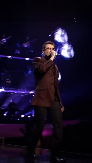 George Michael Instagram - “Turn and look at the person next to you and imagine them with 4 or 5x more hair... and you have the 80s!” George introducing “Everything She Wants” in the most iconic way possible 😂