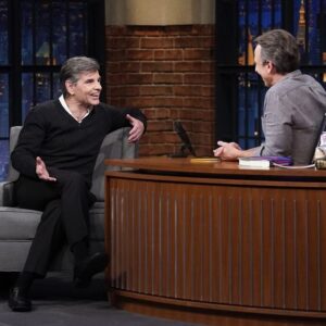 George Stephanopoulos Instagram - Always a great time with @sethmeyers… thank you for having me @latenightseth!! Tune-in tonight. #TheSituationRoom is available for pre-order now. Link in bio. 

 📸: Lloyd Bishop/NBC