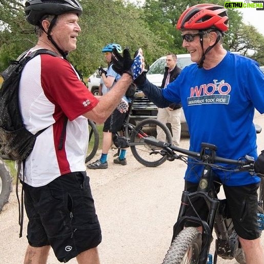 George W. Bush - 50.7K Likes - No better way to spend a Saturday.
.
.
Repost from @thebushcenter
•
President @georgewbush got back on the mountain bike last weekend for an early birthday celebration alongside several of our Team 43 members. Visit the link in our bio for more photos.