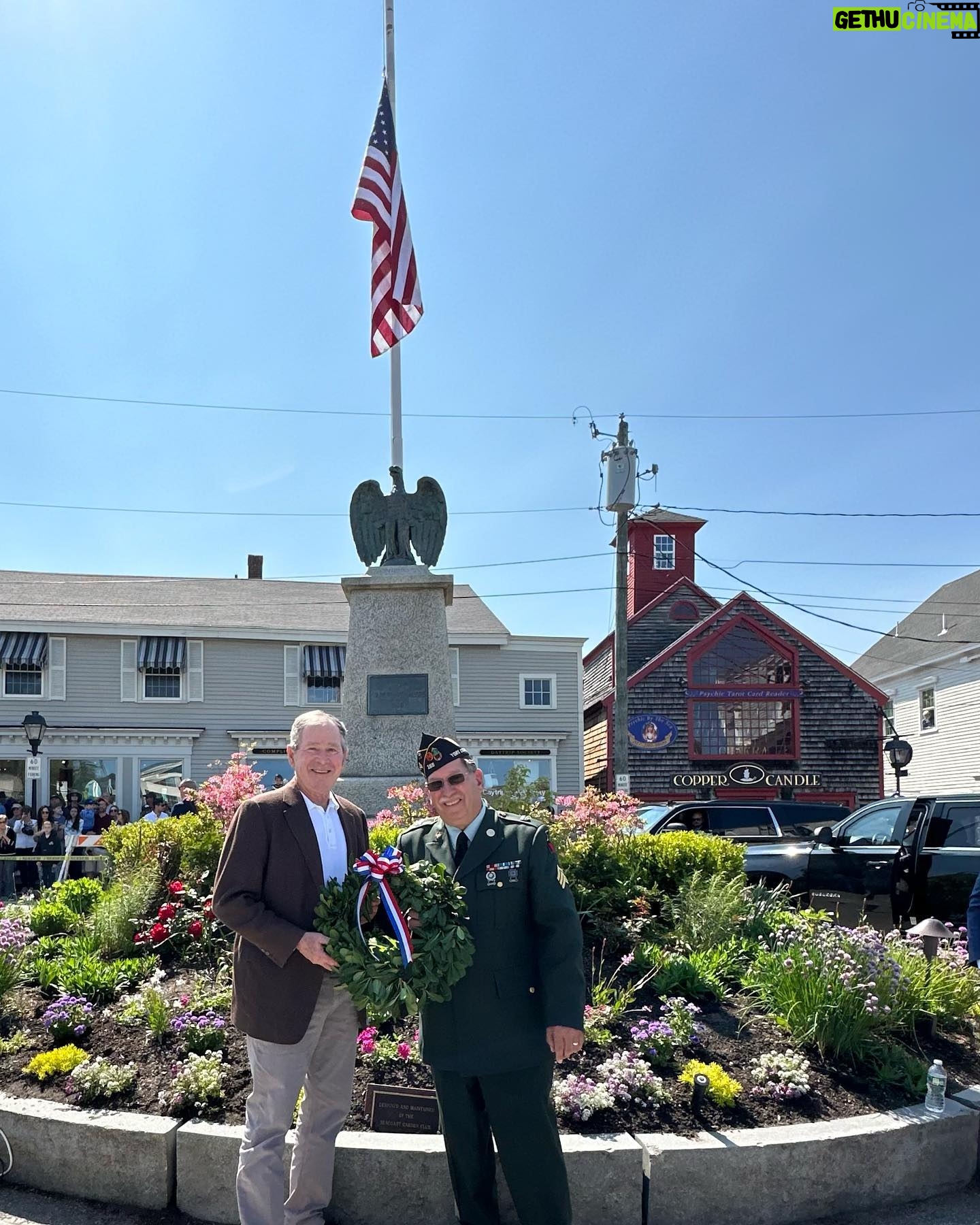 George W. Bush - 48.4K Likes - Paying tribute to the brave souls who gave their lives for our freedom at Kennebunkport’s Memorial Day Parade.