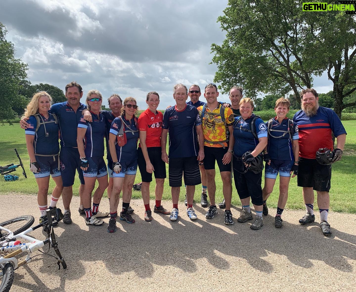George W. Bush - 104.5K Likes - Enjoyed a great ride honoring the fallen this morning with fellow grateful citizens, veterans, and first responders.