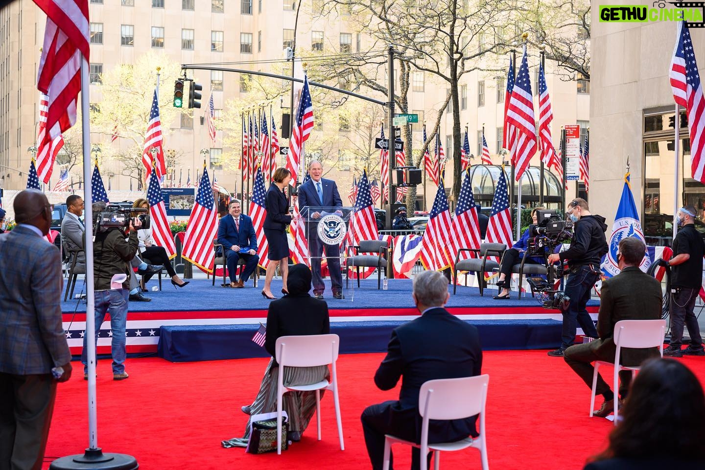 George W. Bush - 53.8K Likes - @laurawbush and I were thrilled to participate in a moving ceremony for new citizens yesterday. These essential workers were on the front lines of the pandemic even before they were officially Americans. Now, we welcome them as equal citizens of the greatest country on Earth. @thebushcenter #outofmanyone