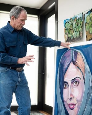 George W. Bush Instagram - Repost from @wsjrealestate
•
“We feel very relaxed out here. People aren’t calling all the time, and we can take a deep breath.”⁠⁠
⁠⁠
For the week's House Call, we visited George and Laura Bush at their Crawford, Texas, ranch, which they visit 8 to 9 times a year. The former president and first lady reflected on growing up with entrepreneurial parents, how they first met (President Bush felt "heart palpitations," he says) and the stand-alone art studio they built 50 steps from the house.⁠⁠
⁠⁠
"I paint a couple of hours each day, mostly in the morning," President Bush says. "Nature helps me think more expansively. We have magnificent wildflower blooms in Crawford and a live oak that I love to paint."⁠⁠
⁠⁠
To read the rest, visit the link in @wsjrealestate's bio.⁠⁠
⁠⁠
📸: @trevorpaulhus for @wsj
