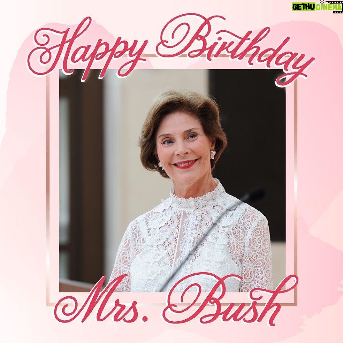 George W. Bush - 150.9K Likes - Wishing my lovely bride @laurawbush a happy birthday today… and a happy anniversary tomorrow. I’m a lucky man. ⠀ ⠀ ⠀ ⠀ ⠀ ⠀ ⠀ ⠀ ⠀ ⠀ ⠀ ⠀ ⠀#repost @thebushcenter Happy birthday, Mrs. @laurawbush! 🎉🎂 Today, we are celebrating Mrs. Bush and the countless lives she has touched through her meaningful work. Leave your birthday wishes for her via the link in our bio.