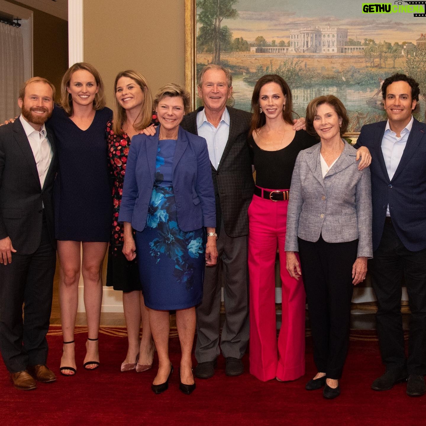 George W. Bush - 81.6K Likes - We are deeply saddened that Cokie Roberts is no longer with us. She covered us for decades as a talented, tough, and fair reporter. We respected her drive and appreciated her humor. She became a friend. We know Steve, their children, and grandchildren are heartbroken. They have our sincere sympathies.
Photo of Cokie with members of our family at @thebushcenter’s “Remembering Barbara Bush” program a year ago by @grantmillerphotography.