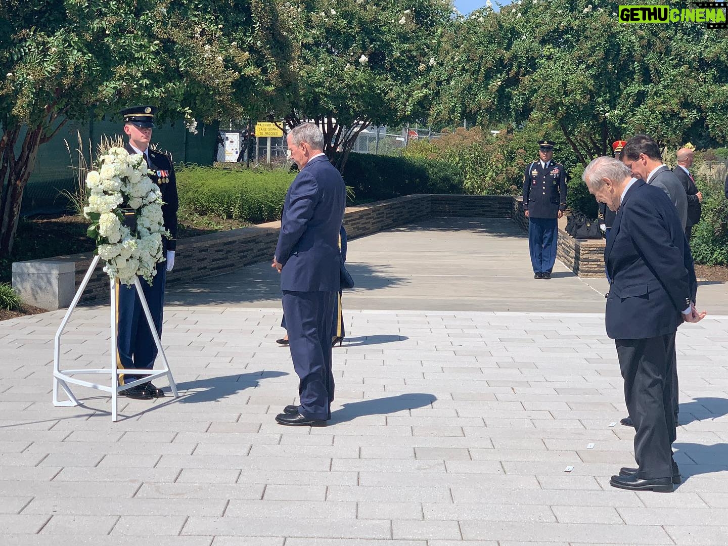 George W. Bush - 148.1K Likes - “Terrorist attacks can shake the foundations of our biggest buildings, but they cannot touch the foundation of America.” Thanks to Secretary Mark Esper for hosting Secretary Don Rumsfeld and me at the Pentagon to remember the lives stolen from us 18 years ago today.
