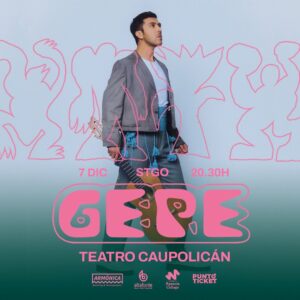 Gepe Instagram - Atención 🇨🇱: Ya escucharon VIVO? Esta nueva canción es también parte de mi próximo disco UNDESASTRE, y para celebrarlo tenemos un gran show el 7 de diciembre en el Teatro Caupolicán. Nos vemos ahí? 

Las entradas estarán a la venta a partir del próximo miércoles 5 de junio a las 12 del dia por @puntoticket 
Pronto anunciaremos más fechas en otras ciudades ;) 📸 @clardid ✍️ @_andarino 👘🧥 @santo_herrera_