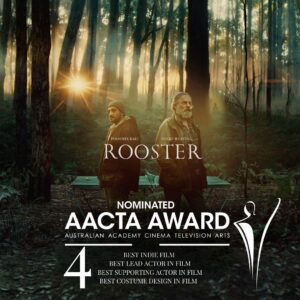 Geraldine Hakewill Instagram - Can’t quite believe it, but there we are... @theroosterfilm has been nominated for four @aacta awards! Four! 

Huge congratulations to our team who helped bring it together, and our community who inspired the film and gave us more support than we could have imagined possible. 

If you are an AACTA member we would love you to view and vote for us. 🗳️ 

We are up for Best Indie Film in the coolest category around. This was certainly an indie labour of love, and secretly I feel that this nomination is for all the portaloos I moved with @sayurickawamura and @catherinefarm whilst 8 weeks pregnant, and for all the meals our co-producer David Kelly cooked in between running back to his room to do the payroll, and all the second and third and sometimes fourth jobs @mahveenjoon had to take to work on this for the past few years she has been producing it with me. 

The dashing @phoenixraei is nominated for Best Lead Actor in Film, and he is sublime. A gentle, vulnerable, generous performance that is the beating heart of the film. He is a star. 

Hugo Weaving is nominated for Best Supporting Actor in Film for one of the wildest and most magical performances of his that I’ve ever seen. It was as mesmerising to watch up close on set as it is in this final cut. 

And @ellenstanistreet is nominated for Best Costume Design in Film. Ellen created a lived-in, textured and completely believable ensemble for all of our characters all by herself with about $3 and her wits. She is so talented and brave. You want her on your team. 

Round Two voting to determine the @aacta winners for 2024 is open until 5pm Monday January 8th AEDT. 🐓 🏆