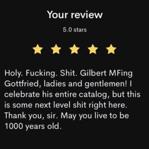 Gilbert Gottfried Instagram - Thank you for the 5-star review. Love a happy customer. For a personalized video shoutout from me, go to www.cameo.com/GilbertGottfried ⁦‪@BookCameo‬⁩