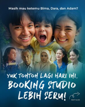 Gina S. Noer Instagram - #FilmDuaHatiBiru masih bisa kamu tonton di Bioskop lho! Siapa nih yang kangen lihat gemasnya Adam rame-rame di Bioskop? 

Kalian bisa booking studio Bioskop bareng keluarga, teman-teman dan komunitasmu sekarang. Cek postingan ini untuk lihat cara booking studio Bioskopnya ya! 

Yuk, ke Bioskop nonton #DuaHatiBiru sekarang! 💙💙