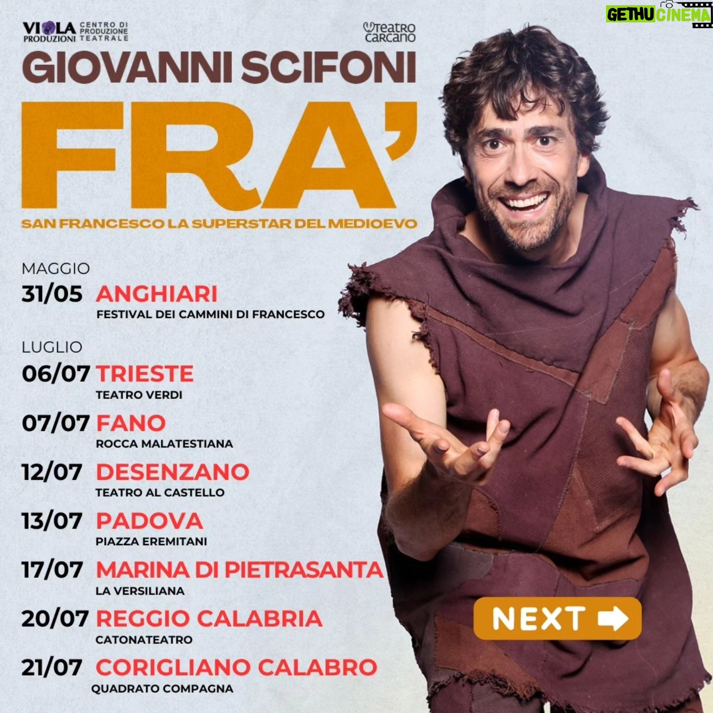 Giovanni Scifoni - 7.2K Likes - Tre mesi di allenamento solo per fare questo post. La dura legge dell'autopromozione. In bio il link per i biglietti del tour estivo di FRA (non ci sono tutte le date ma vabbè le altre le trovate sull'internezz)
#sanfrancescosuperstardelmedioevo