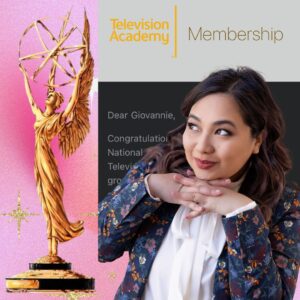 Giovannie Espiritu Instagram - I’d like to thank the Academy…
 
For approving me as a new member of the Television Academy’s Performers Peer Group! 🏆📺✨

This milestone is especially significant as I embark on creating my first series, a six-episode romantic comedy titled “Maid to Shine” for the Fil-Am TV network. 🎬💖✨ 

Being part of the Television Academy allows me to contribute to and learn from the best in the industry while working on this exciting new project that highlights Filipino representation.

Thank you to everyone who has supported and believed in me. Let’s continue to create and celebrate amazing television together! 🎬💫

The slides are to honor some of my favorite projects in this journey:

1) ER. My first union role was a recurring Med Student named Ludlow. They Taft-hartleyed me because I spoke Tagalog, but never had to on the show.
2) Titanic 666. Had a great time screaming my head off on this project. Technically it’s not “TV” as it had a theatrical run in South America but it premiered as a Tubi Original and was translated into many languages.
3) BTS of Trauma. I played Kirsten, an office worker who got shot by a disgruntled employee and am tended to by Derek Luke and Taylor Kinney. 
4) Perfect Harmony. I loved watching Tyberlee Hill and Will Greenberg improvise.
5) 911:Lone Star. Rescued by Brian Micheal Smith and Natasha Karam. Plus it’s a Ryan Murphy show so you know it’s inclusive AF.
6) Bob Hearts Abishola. My first live taping AND I got to shake Chuck Lorre’s hand!
7) Young Sheldon. Annie Potts is my hero. She’s just so wonderful and the crew/cast is like a family on this set. The vibes are good.
8&9) Dyke Central on Amazon. Playing Gin was an honor because it was the first genderqueer Filipina representation that I know of. I got mail internationally about the impact this series made on peoples’ lives, particularly in countries and states where they were afraid to be authentic themselves because of the backlash.

1st 📸 - @denisevasquezofficial 🤓

#tvacademy #emmy #filipina #actor #producer #director #er #titanic666 #youngsheldon #bobheartsabishola #perfectharmony #911lonestar #dykecentral #representation #dei