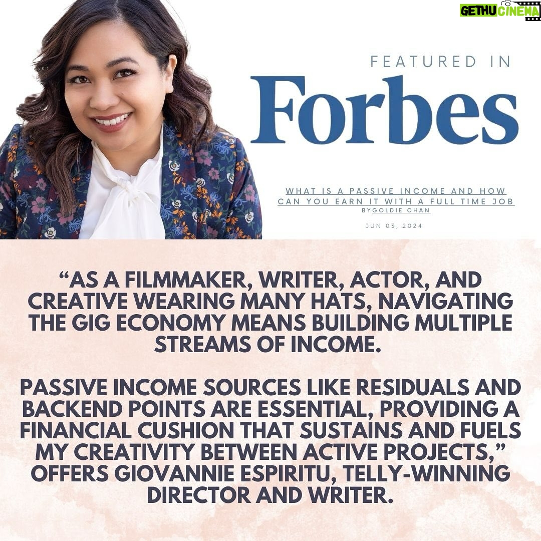 Giovannie Espiritu - 139 Likes - In the midst of the events of the last week, I was featured in Forbes. ⭐️
“As a filmmaker, writer, actor, and creative wearing many hats, navigating the gig economy means building multiple streams of income. Passive income sources like residuals and backend points are essential, providing a financial cushion that sustains and fuels my creativity between active projects,” offers Giovannie Espiritu, Telly-winning Director and Writer.
… of course I didn’t say that my residual checks are sometimes less than the postage used to send ‘em 🤓.
It feels a little surreal. As a single mom with a kiddo in college and a gig-worker navigating the unpredictable landscape of creative work, it feels both ironic and aspirational. I have to admit, I struggle a bit with the assumptions that come with this kind of recognition although I know that accolades and press increase trust with the decision makers and gate keepers.
Because of my work, I’ve been fortunate to find myself in spaces of privilege, even though I constantly feel like an outsider/imposter. I’m still Tondo-born and Bay-Area bred. My journey in the biz has been marked by fighting for a seat and creating space at the table, especially when it comes to stories that investors don’t believe will yield a return. This is despite a McKinsey report showing that not championing POC stories is leaving $30 billion on the table. Filipinos, the third largest Asian American demographic in America, are part of this untapped potential.
Thank you to everyone who supports my work and believes in the importance of diverse voices in the arts. We can and need to keep pushing the needle forward.
TY to Senior Forbes Writer and fellow introvert @goldiecylon 💚✅🪲
#forbes #filipino #filmmaker #filipina #producer #director #culturebearer #power #featuredinforbes