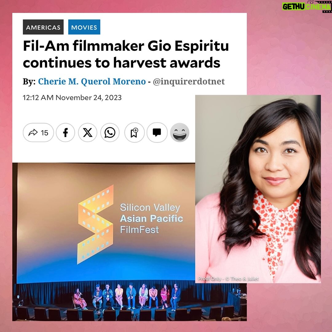Giovannie Espiritu - 1.3K Likes - Squeeee!
“A true creative, she raises consciousness as surely as she raises eyebrows. Rewards naturally follow in her wake.”
They mention the Silicon Valley Asian Pacific FilmFest and the Las Vegas Filipino Short Film Festival as well as Arreugir Jojo and Belinda… AND Bettina Santos Yap ♥️🙌🏽🇵🇭
#filmmaker #womeninfilm #filipina #pinoypride #filipinx #filmfestival #lasvegas #siliconvalley #documentary #indiefilm #femalefilmmaker #philippines #tondo #tondogirl
