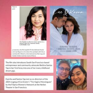 Giovannie Espiritu Instagram - Squeeee!

“A true creative, she raises consciousness as surely as she raises eyebrows. Rewards naturally follow in her wake.”

They mention the Silicon Valley Asian Pacific FilmFest and the Las Vegas Filipino Short Film Festival as well as Arreugir Jojo and Belinda… AND Bettina Santos Yap ♥️🙌🏽🇵🇭

#filmmaker #womeninfilm #filipina #pinoypride #filipinx #filmfestival #lasvegas #siliconvalley #documentary #indiefilm #femalefilmmaker #philippines #tondo #tondogirl