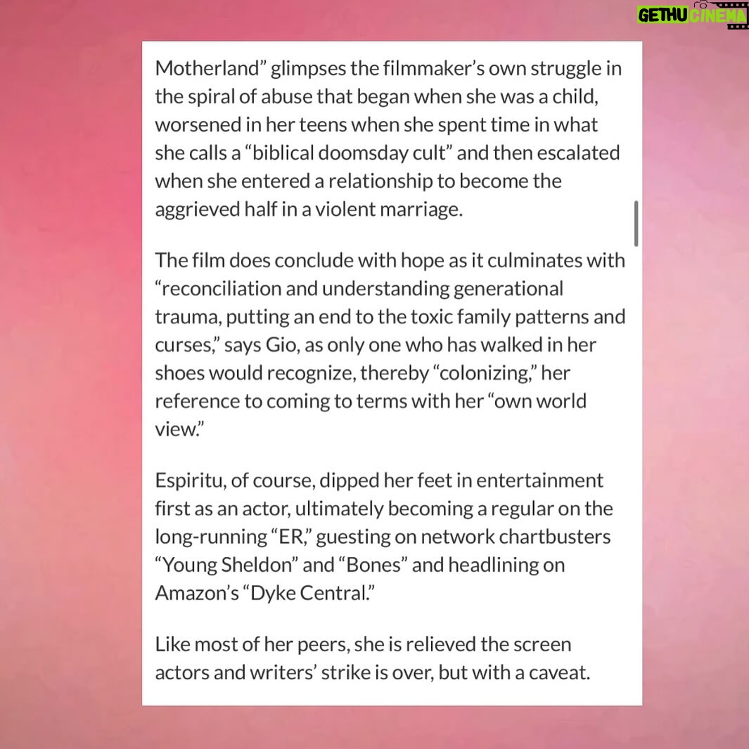 Giovannie Espiritu - 1.3K Likes - Squeeee!
“A true creative, she raises consciousness as surely as she raises eyebrows. Rewards naturally follow in her wake.”
They mention the Silicon Valley Asian Pacific FilmFest and the Las Vegas Filipino Short Film Festival as well as Arreugir Jojo and Belinda… AND Bettina Santos Yap ♥️🙌🏽🇵🇭
#filmmaker #womeninfilm #filipina #pinoypride #filipinx #filmfestival #lasvegas #siliconvalley #documentary #indiefilm #femalefilmmaker #philippines #tondo #tondogirl