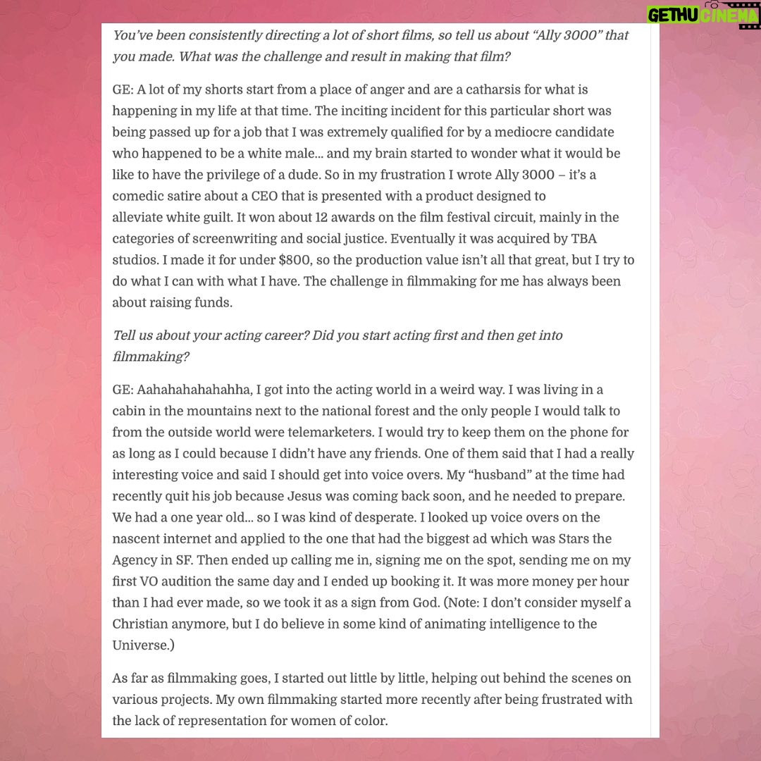 Giovannie Espiritu - 702 Likes - After Quentin found out I won a Telly, he did this cute interview with me. Super grateful for his influence as an awesome PGA leader, uplifter, and powerhouse connector in the AAPI and Alphabet Mafia community. 💕🫶🏽
#aapi #filipina #filipinx #telly #filmmaker #director #writer #producer #womeninfilm #thefutureoffilmisfemale #producersguildofamerica