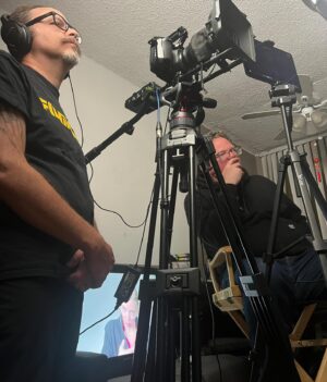 Giovannie Espiritu Instagram - After several years of working with each other online on the concept, characters, and story of “sisters of the desert” during the pandemic, Daryl Barnes and I finally met last night in person to film the proof of concept. 

We were a small but mighty team of seven, with Daryl at the directing helm, Mr. Scott as DP, Jonathan as Prod Designer, the brilliant Liz Fenning as the recruiter, Alicia doing double duty as talent / producer, and Alex as PA.

I was also a body. 😂 We managed to pull off an amazing guerrilla ending shot that I’m taking as a positive omen from the universe. 🌀

#indiefilm #director #producer #writer #guerilla #filmmaking #nightshoot #guerilla