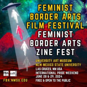Giovannie Espiritu Instagram - Day One of the Feminist Border Arts Film Fest Done!

So honored to be a part of these wonderfully curated blocks of films. Speaking tomorrow about Filmmaking and Activism. I couldn’t say no to a fest with free food for the community in a university setting — especially since their artwork includes UFOs and cats spitting rainbows. 🎥✨

#FeministBorderArts #FilmmakingAndActivism #CommunityEvents #FilmFestFun #UFOArt #RainbowCats #lascruces #feminist #ultrafeminist