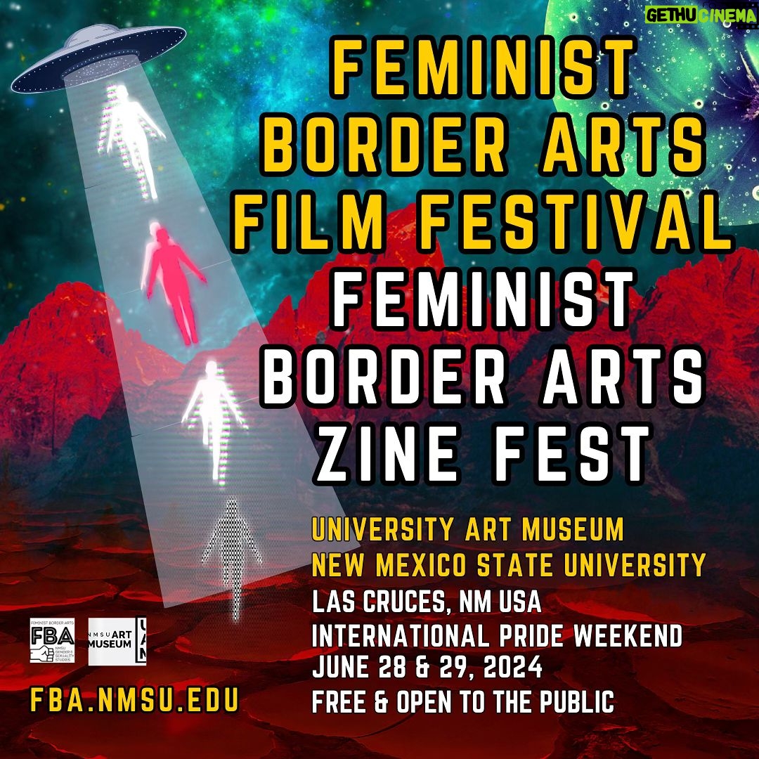 Giovannie Espiritu - 84 Likes - Day One of the Feminist Border Arts Film Fest Done!
So honored to be a part of these wonderfully curated blocks of films. Speaking tomorrow about Filmmaking and Activism. I couldn’t say no to a fest with free food for the community in a university setting — especially since their artwork includes UFOs and cats spitting rainbows. 🎥✨
#FeministBorderArts #FilmmakingAndActivism #CommunityEvents #FilmFestFun #UFOArt #RainbowCats #lascruces #feminist #ultrafeminist