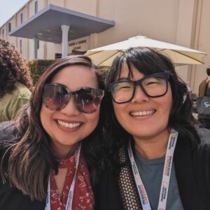 Giovannie Espiritu Instagram - Epic work week in La La land with my first event as an @televisionacad Active Member, the @producersguild conference and ending the week with the charming movie Quiz Lady at the DGA. 

Proud of my introvert progress: said many awkward hellos to new friends and had a lot of great life conversations with old friends. The initial small talk isn’t as daunting anymore… but I do have trouble with the entry points, so I’m very thankful for those that initiated the convo. 🙇🏻‍♀️ (I welcome any and all advice about people-ing. Or book recommendations!)

Trying to look at the world like @chucklorreproductions  and embody the humor with heart. 💖 💖💖💖

#fysee Pro-Tip learned from Yasmine: find out where the catering comes out from and stand by those doors… you’ll be able to get food before it’s gone. (Helpful when you are short like me). Shout out to the grilled cheese and French onion soup bites.

#lalaland #director #producer #writer #peopleing
