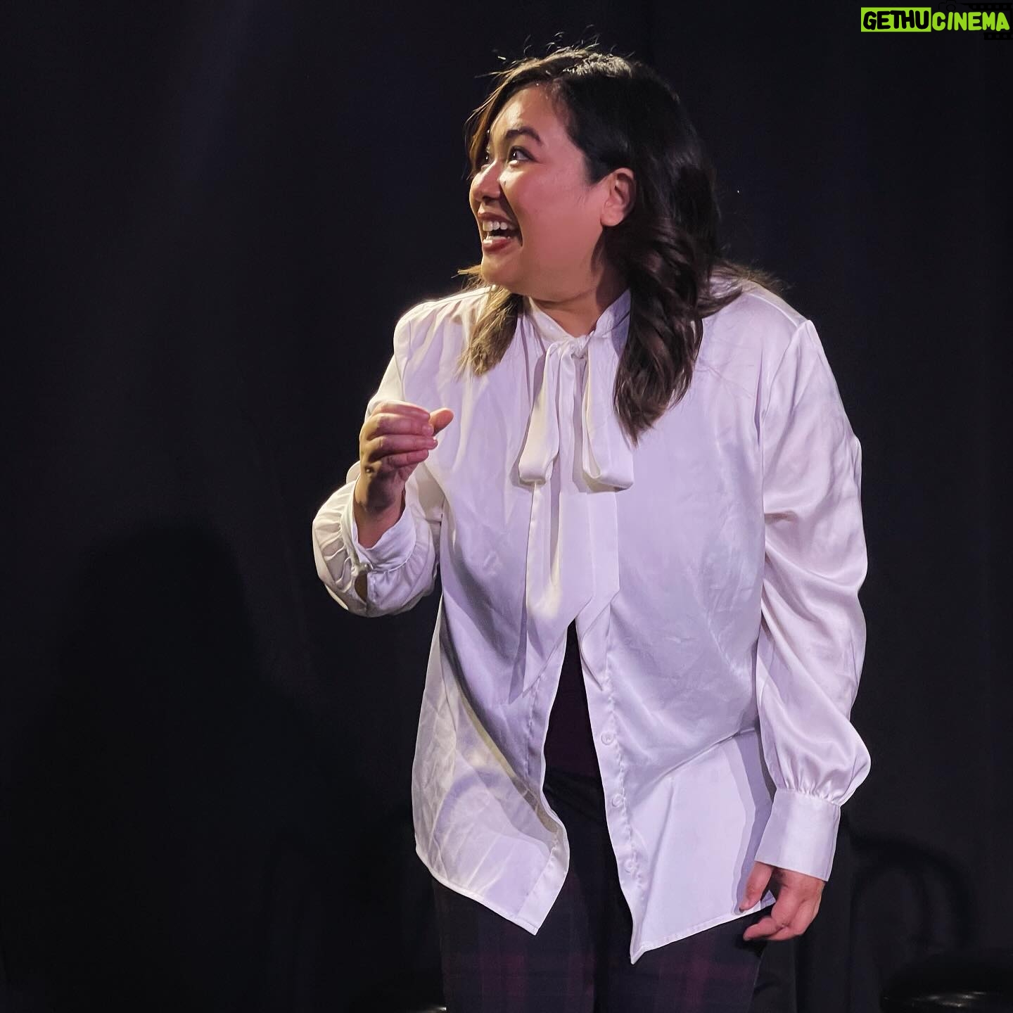 Giovannie Espiritu - 739 Likes - Last night, I was invited by the 🙇🏻♀️amazing @_kimberlyscott_ to be part of the guest cast of @bleachimprov - a comedy improv troupe that I’ve been a fan of for the last few years. They are ridiculously wonderful and just as awesome as the peeps in Hollywood Land.
I’ve been hesitant to return to improv outside of a class setting for a few reasons: the main ones being my anxiety face has never gone away (Billy Merritt marked me down for level 4 for having Back Line Scared Face), they always say to play at the top of your intelligence and I’m afraid that I’m not that intelligent and now EVERYONE will know, and I have real time marble mouth and jumble my words (and colloquial expressions) a lot.
But improv has a way of revealing your subconscious mind and your deepest dreams and fears if you let it. Sure enough, I was faced with a scene dealing with narcissistic personality types… and I realized that my go to is STILL to freeze and fawn when faced with douchbaggery (Which Kim played with such aplomb and confidence).
I think my soul is calling for me to learn how to fight back instead of shutting down. In the scene, I called for back up, which another version of ALLY 3000 made an appearance. 🤖🦾
Photos by @neilcorso @eva.ea_02 and @askformik 🙏🏽
I L-Lo-🤮 y’all and thank you for letting me play with you. #igotyourback #improv #improvcomedy