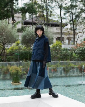 Gladys Li Instagram - denim on denim could never go wrong! 👕👖🧢🐟

@atsurotayama @sidefamehk
#AtsuroTayama #avantgarde #SS24