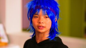 Glee Dango Instagram - I love acting because I get to be anyone I want to be. The sky's the limit! Last time you got to see Daddy  @chris__jacot san’s fabulous performance in "Prides-maids" This time you get to see Baba san @michaelcwchan and Julie san in Japanese anime cosplay. Let me know what you think of me with blue hair.

This Monday come join us @thepopularitypapers for "A Very Middle School Scandal" on @ytvofficial at 6:30pm

Directed by: @sarah_glinski 
Written by: @the_vlin 

Also available on to stream at anytime on @stacktv via @amazonprime

#gleedango #k2ktoronto #juliegrahamchang #popularitypapers #juliegrahamchangandlydiagoldblatt #ytv #corusentertainment #thezone #mapleviewcrew #YTVOfficial #BBCStudiosKidsAndFamily #japaneseanime #cosplaygirl #cosplay