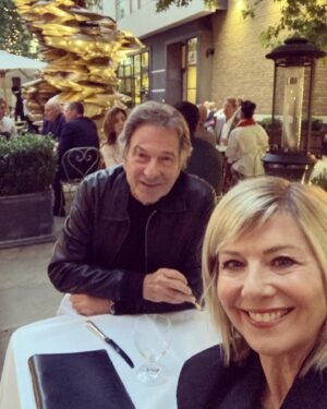 Glynis Barber Instagram - Finally got to spend a night out with my husband after travelling for weeks 

Al fresco meal in the heart of London followed by a screening of Saltburn, written and directed by the amazing @emerald_fennell1. What a treat this film is. #movienight