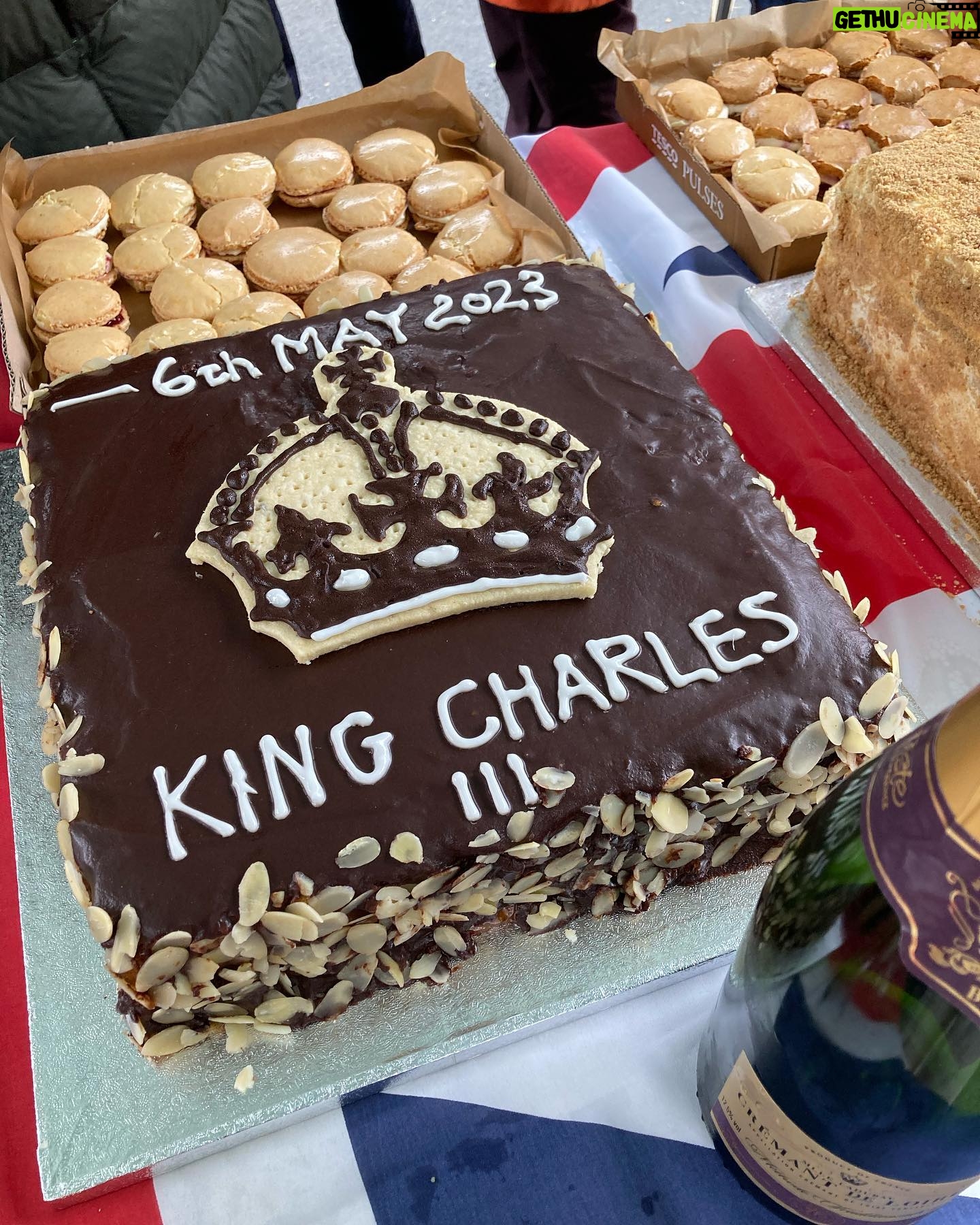 Glynis Barber - 1.7K Likes - Coronation day shenanigans. Cake, champers and rain all day long. #coronation #kingcharles #britishweather